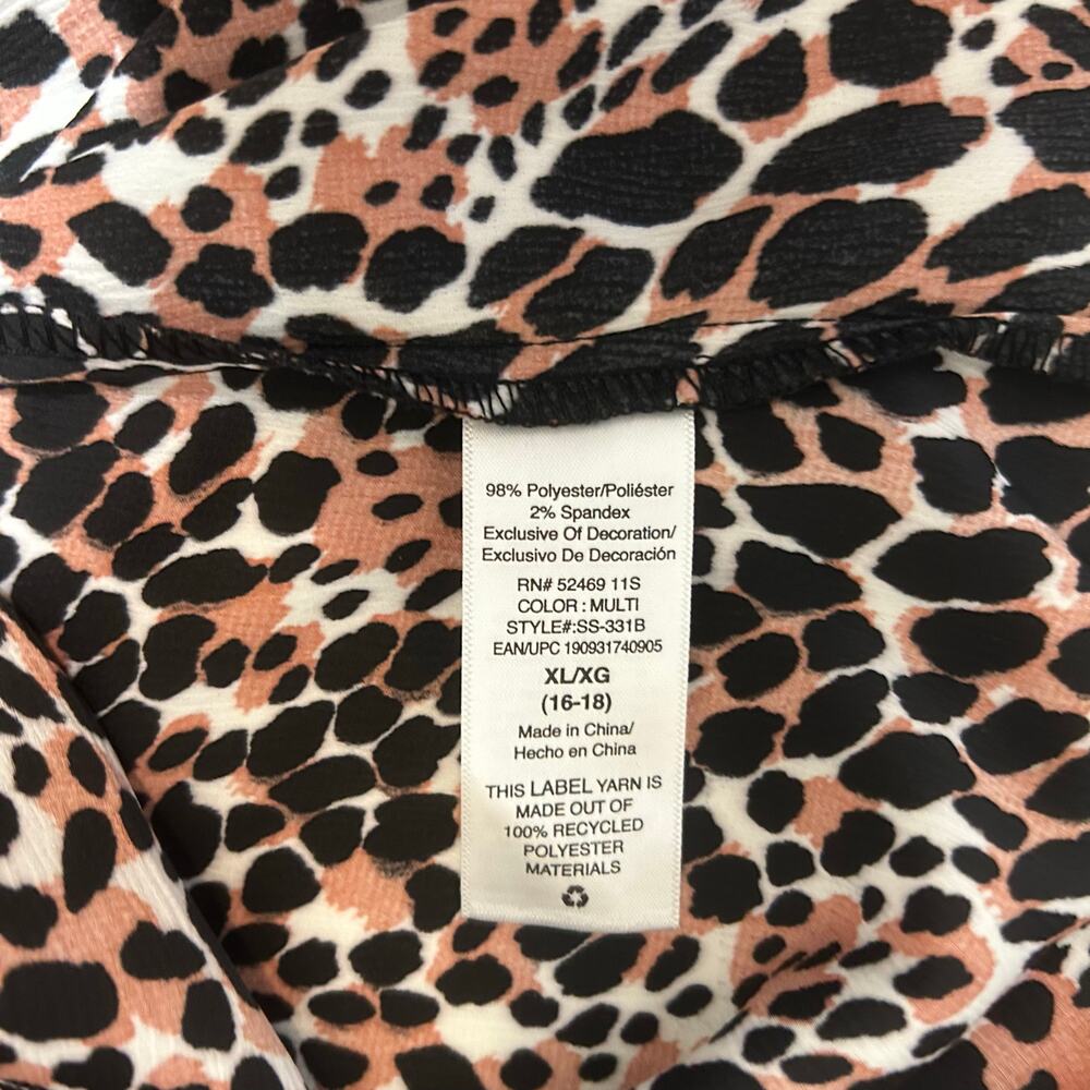 Y2K Scoop Women Leopard Cropped Cami Top XL‎ Lace Trim Night Club Coquette Layer - Picture 8 of 10